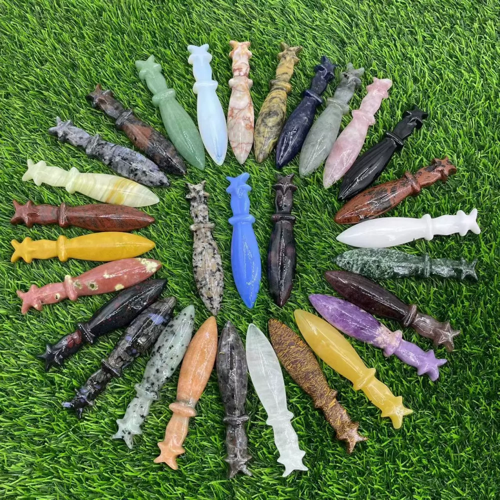 12cm natural semi-precious stone imitation dagger semi-precious stone crystal knives
