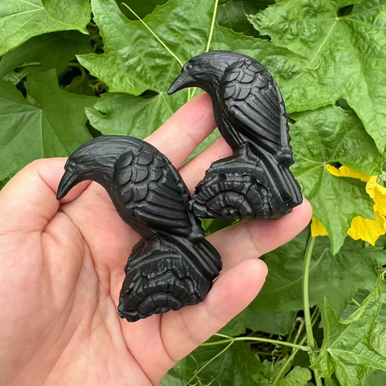 6cm obsidian crystal raven obsidian raven semi-precious stone frosted raven