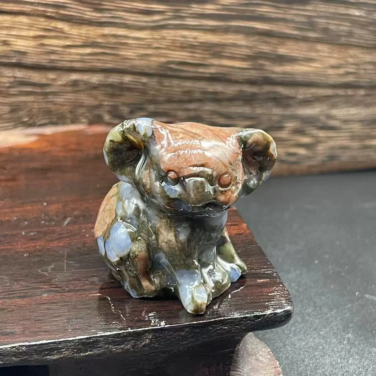 3cm Semi-precious Natural Stone Koala Rose Quartz Green Aventurine White Crystal Animal Sculpture
