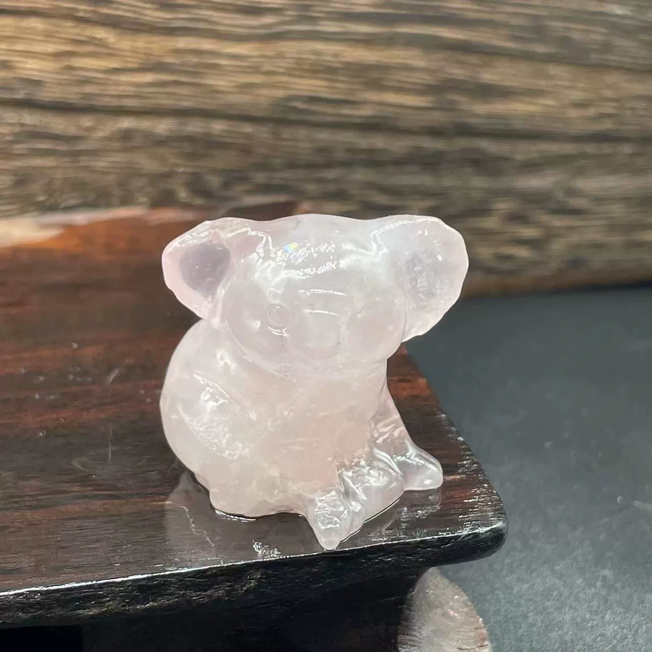 3cm Semi-precious Natural Stone Koala Rose Quartz Green Aventurine White Crystal Animal Sculpture