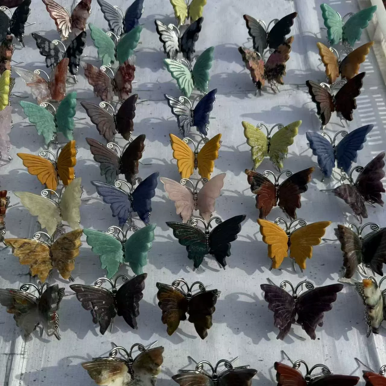 Natural stone butterfly Semi-precious stone butterfly wings