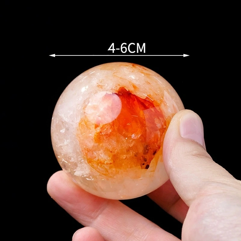 Natural red gum flower crystal ball raw stone polished crystal crafts