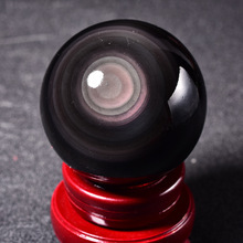 Natural rainbow eye obsidian ball rough stone polished home decoration