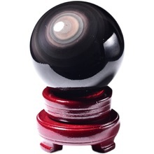 Natural rainbow eye obsidian ball rough stone polished home decoration