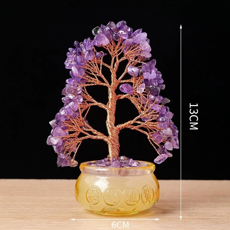 Natural crystal home living room porch crystal tree ornaments
