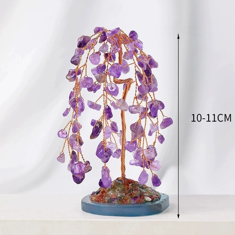 Natural crystal weeping willow home living room crystal tree ornaments