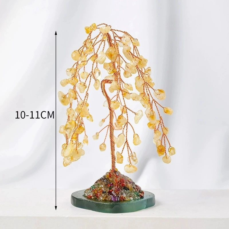 Natural crystal weeping willow home living room crystal tree ornaments