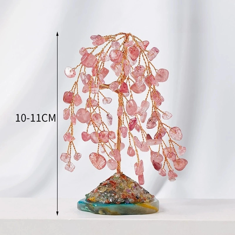 Natural crystal weeping willow home living room crystal tree ornaments