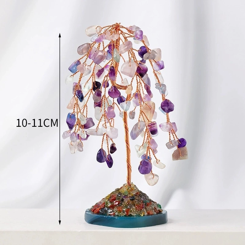 Natural crystal weeping willow home living room crystal tree ornaments