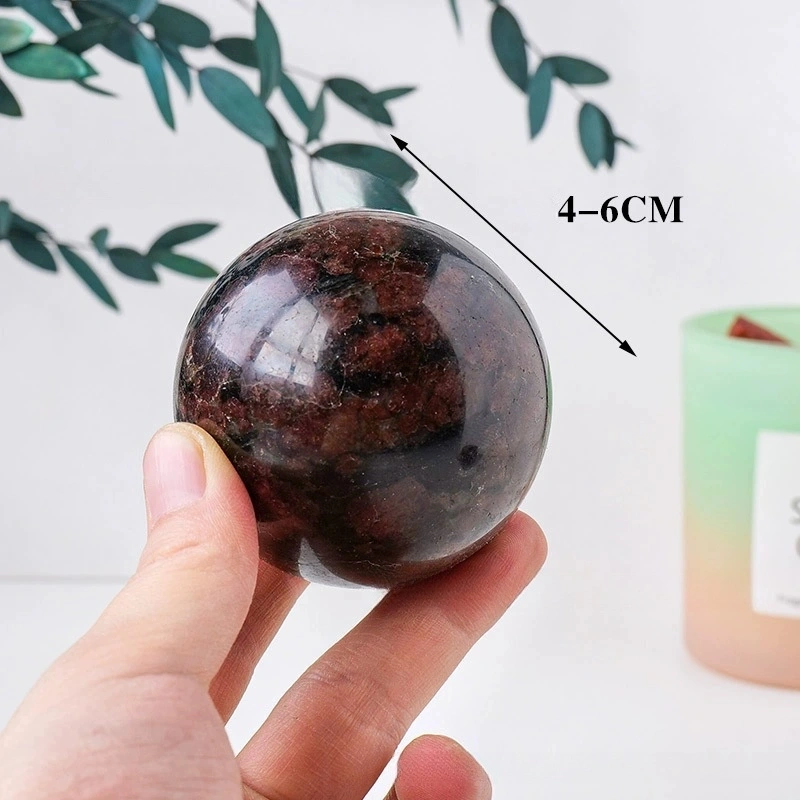 Natural garnet crystal ball ornaments crystal raw stone polished