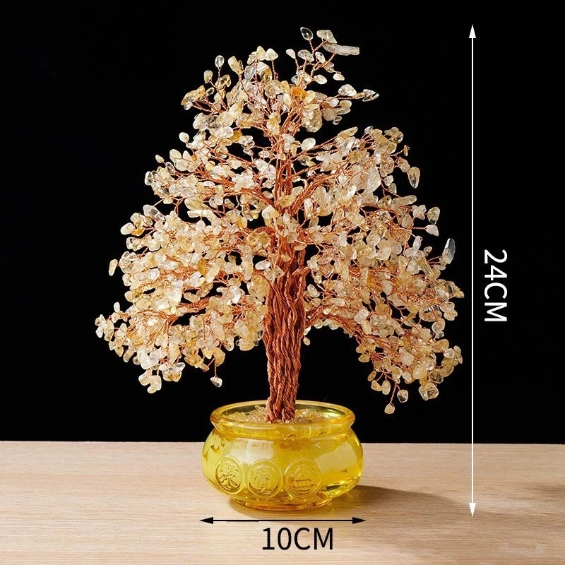 Natural crystal home living room porch crystal tree ornaments
