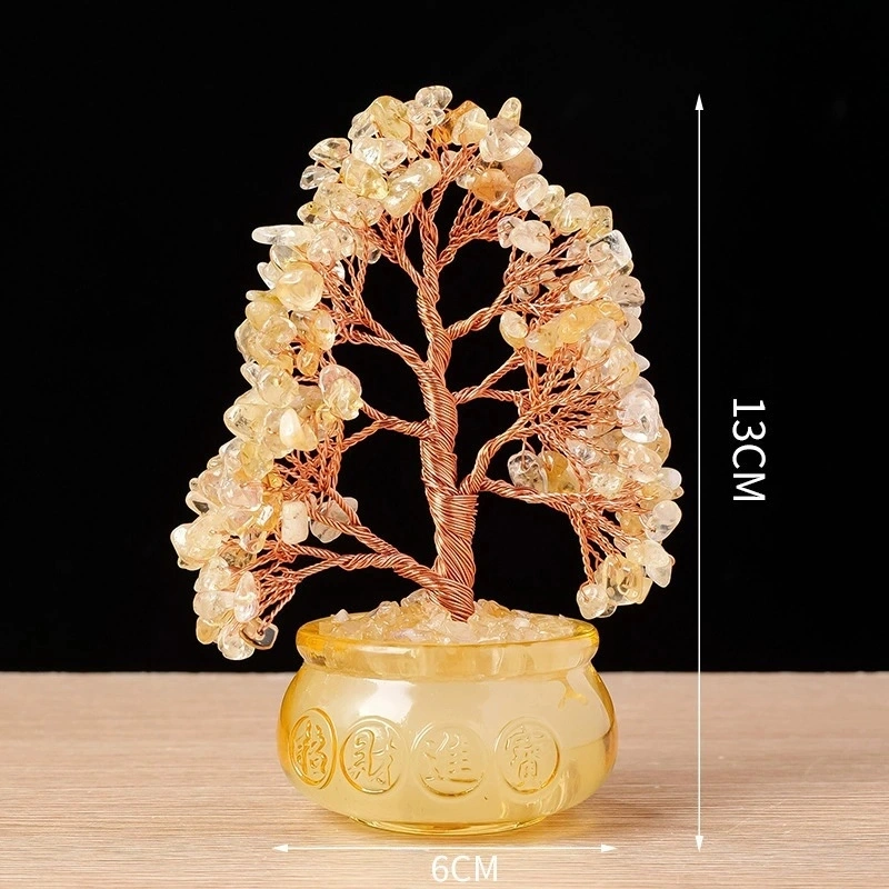 Natural crystal home living room porch crystal tree ornaments