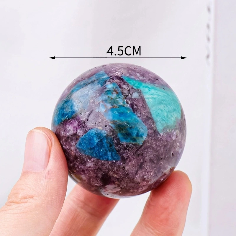 Natural Duobao crystal ball raw stone mine mark polished crystal crafts