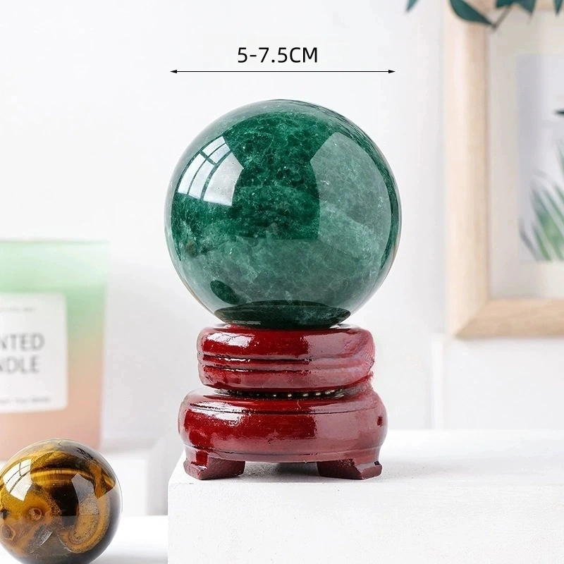 Natural green strawberry crystal ball, polished crystal stone