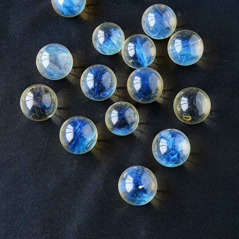Natural crystal yellow melting ball hand-polished home decoration
