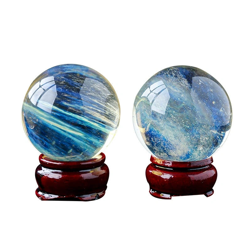 Natural crystal yellow melting ball hand-polished home decoration