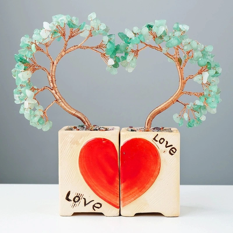 Natural crystal love couple tree crystal tree home decoration craft gift