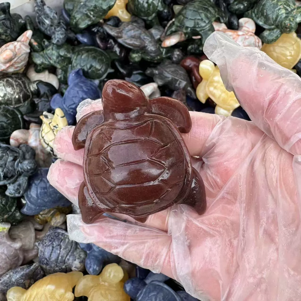 Natural stone turtle semi-precious stone small turtle customizable material