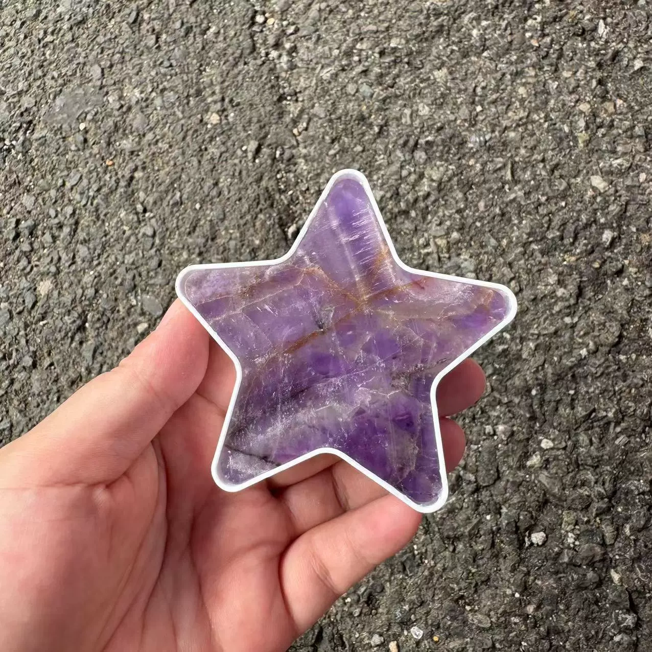 Natural stone geometric star moon love night light