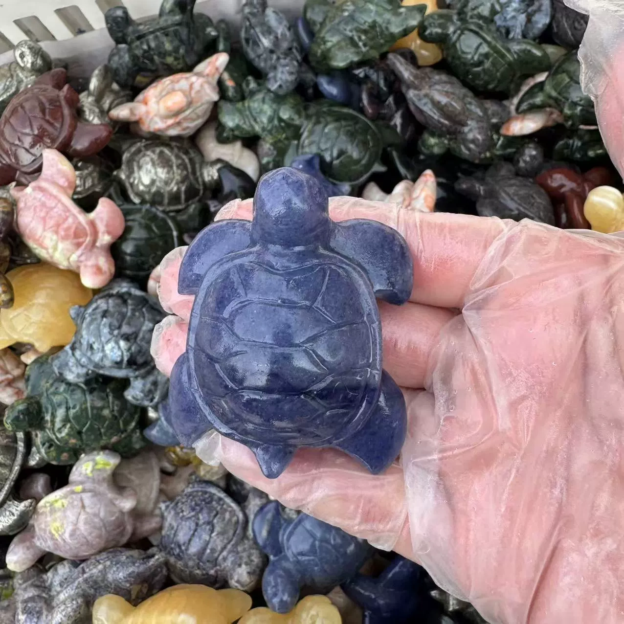 Natural stone turtle semi-precious stone small turtle customizable material