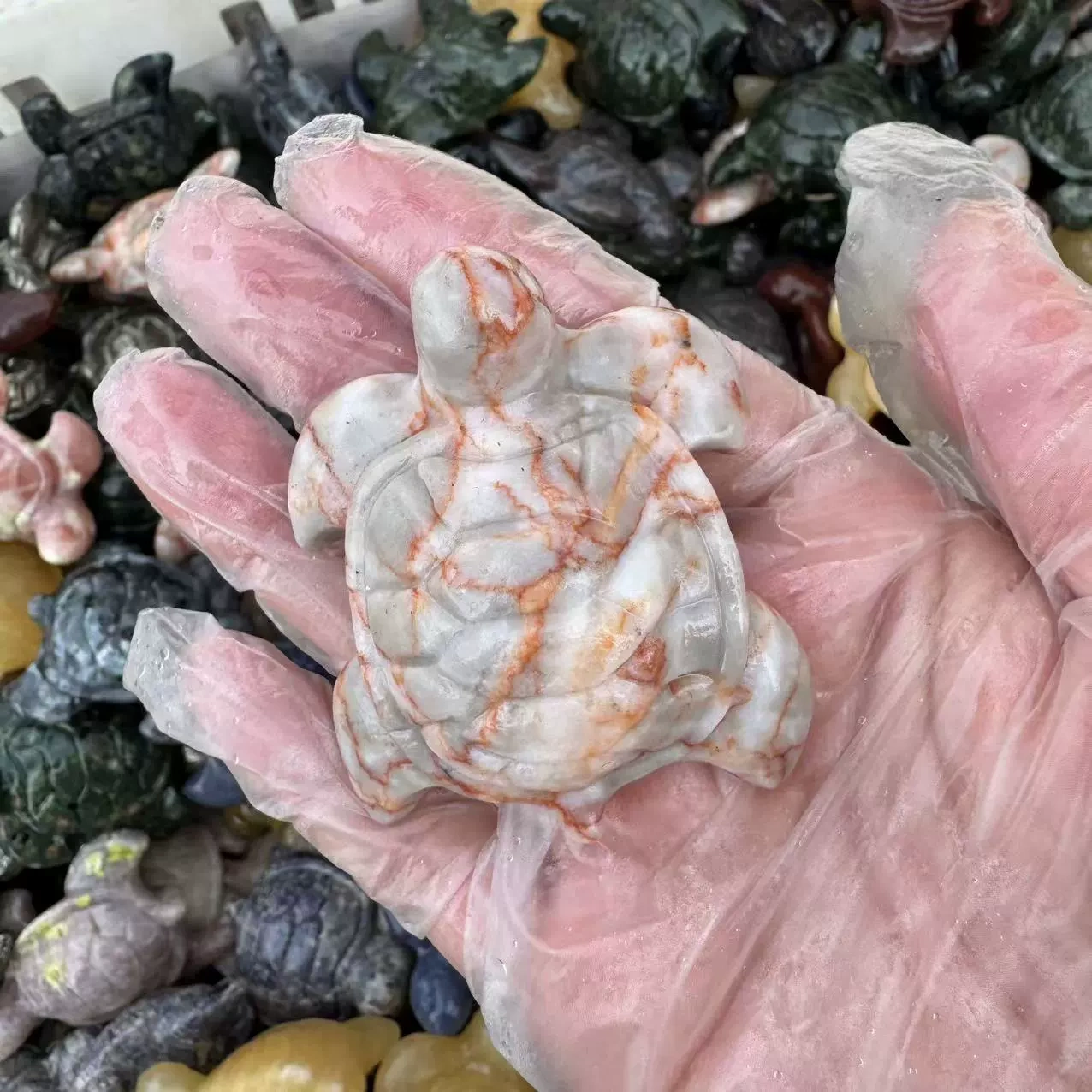 Natural stone turtle semi-precious stone small turtle customizable material