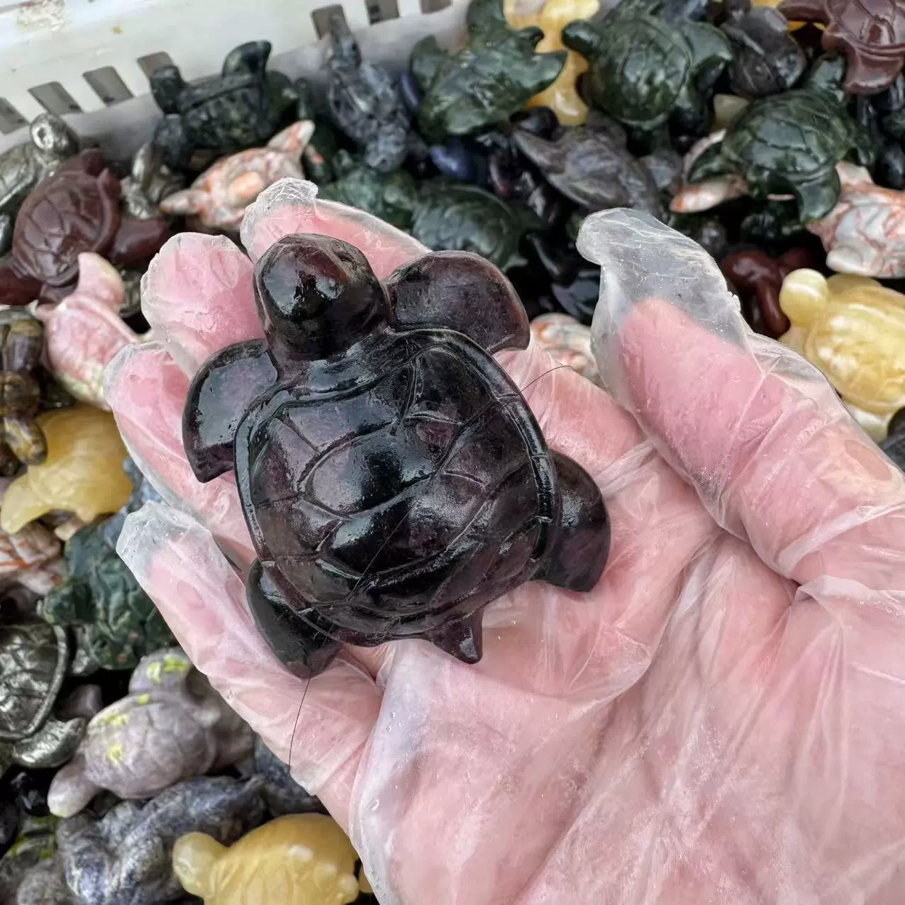 Natural stone turtle semi-precious stone small turtle customizable material