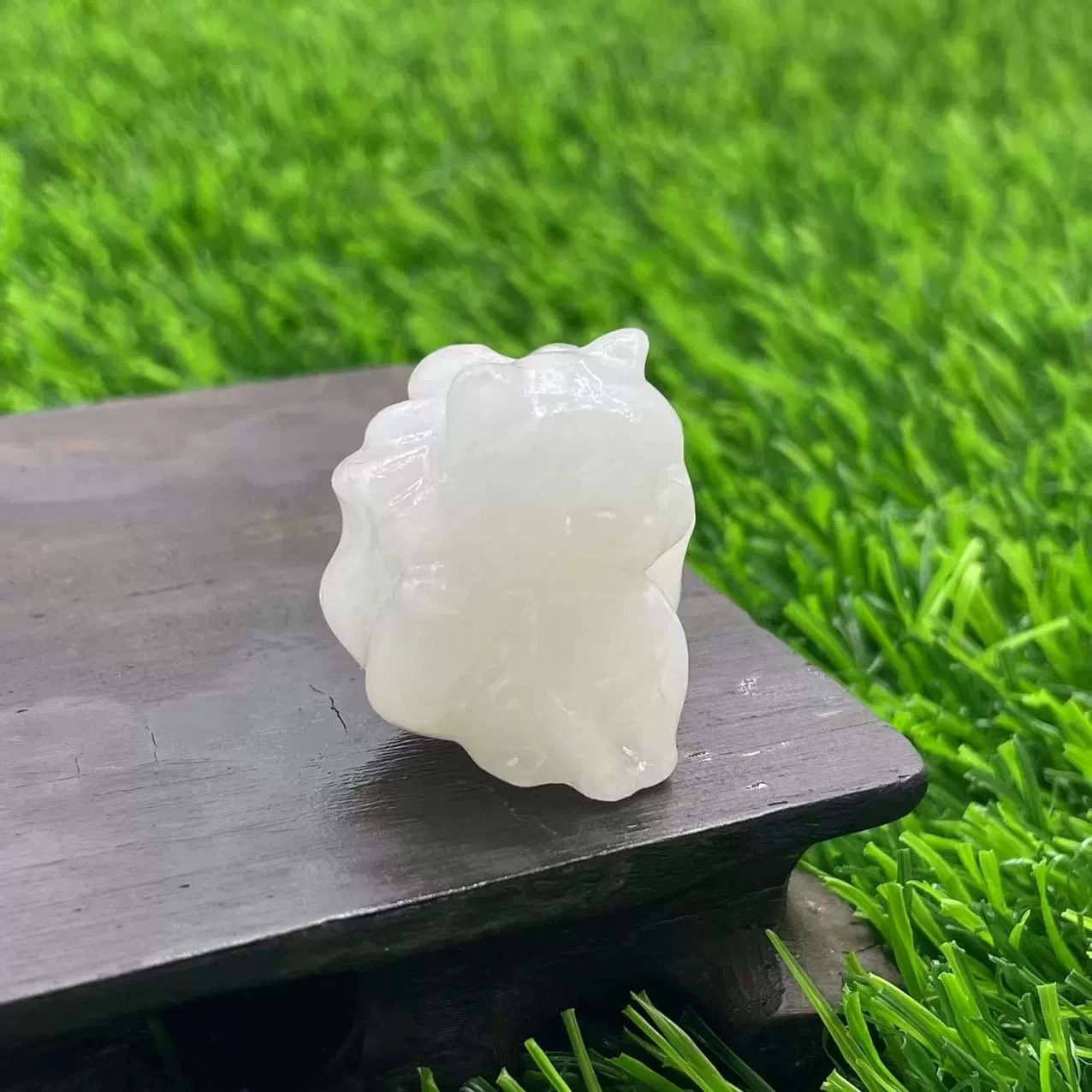 3cm Nine-tailed Fox Natural Stone Gem Carving Peach Blossom Attraction Accessories