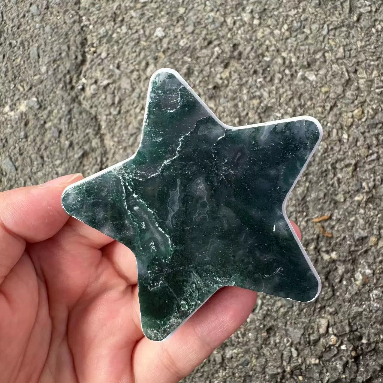 Natural stone geometric star moon love night light