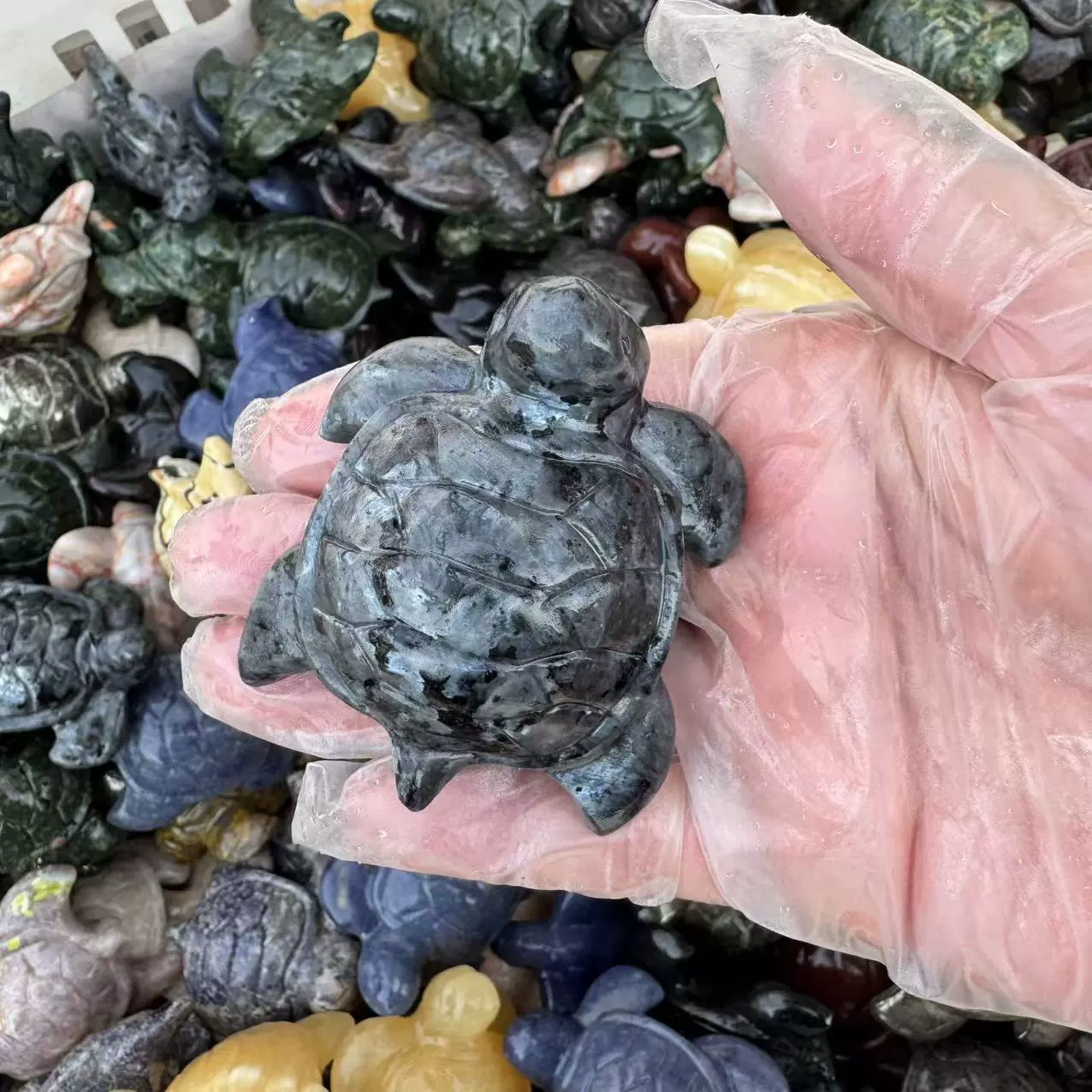 Natural stone turtle semi-precious stone small turtle customizable material
