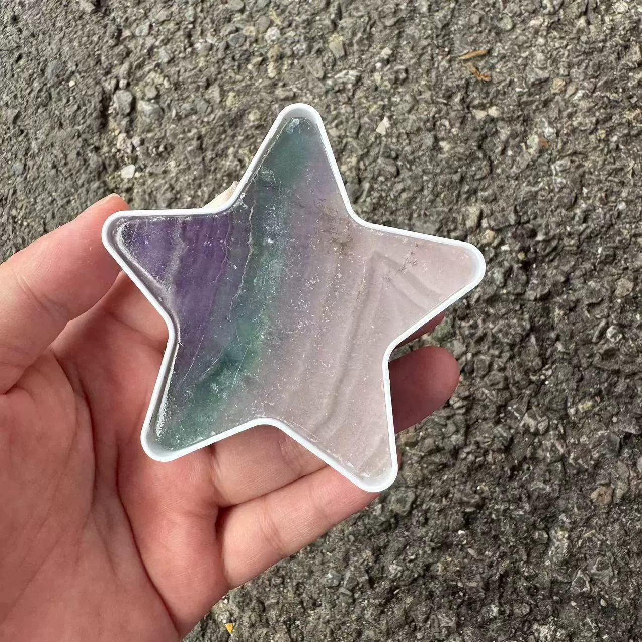 Natural stone geometric star moon love night light