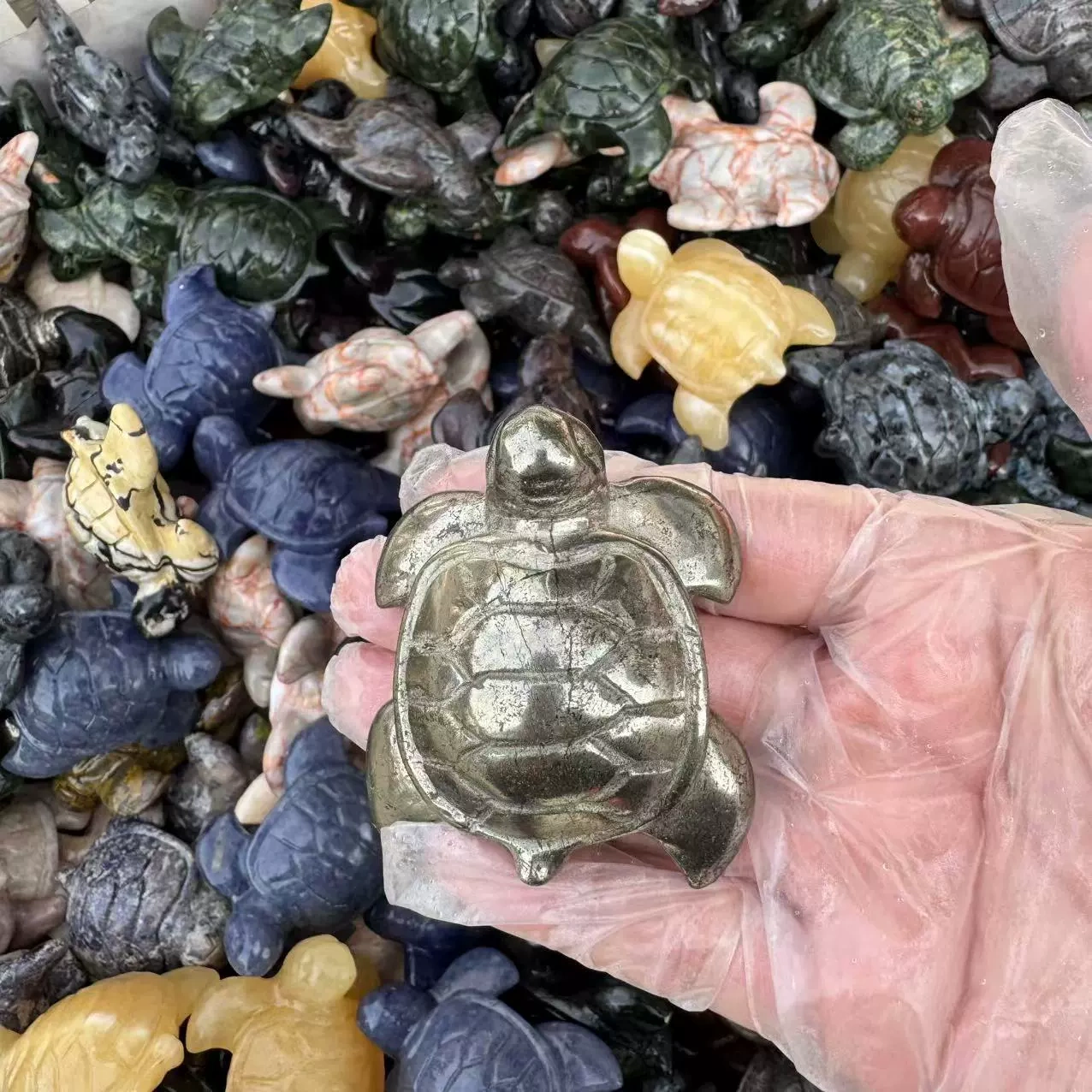 Natural stone turtle semi-precious stone small turtle customizable material