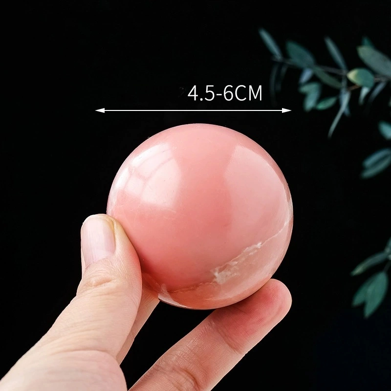 Natural pink opal crystal ball crystal raw stone polished energy stone