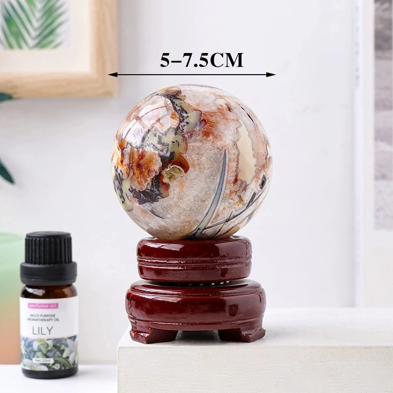 Natural crystal dragon pattern geode ball original stone polished ornaments