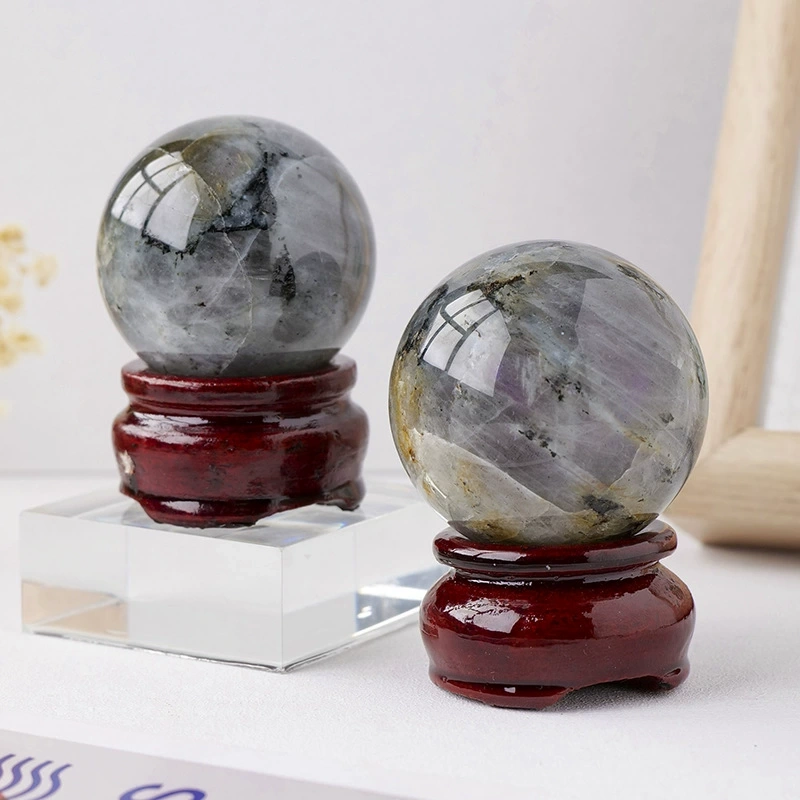 Natural crystal purple labradorite ball original stone crystal ball art ornaments
