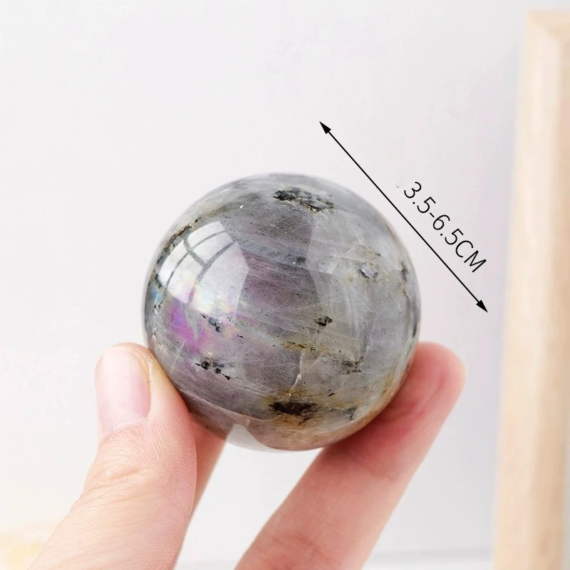 Natural crystal purple labradorite ball original stone crystal ball art ornaments