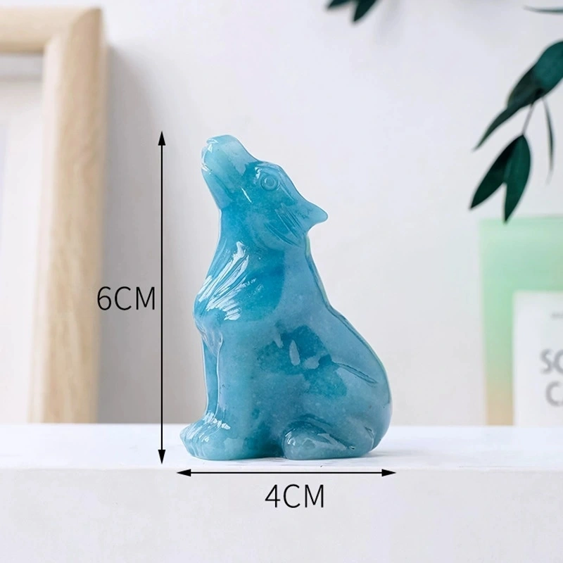 Natural crystal hydroxyapatite wolf cub carving piece original stone polishing