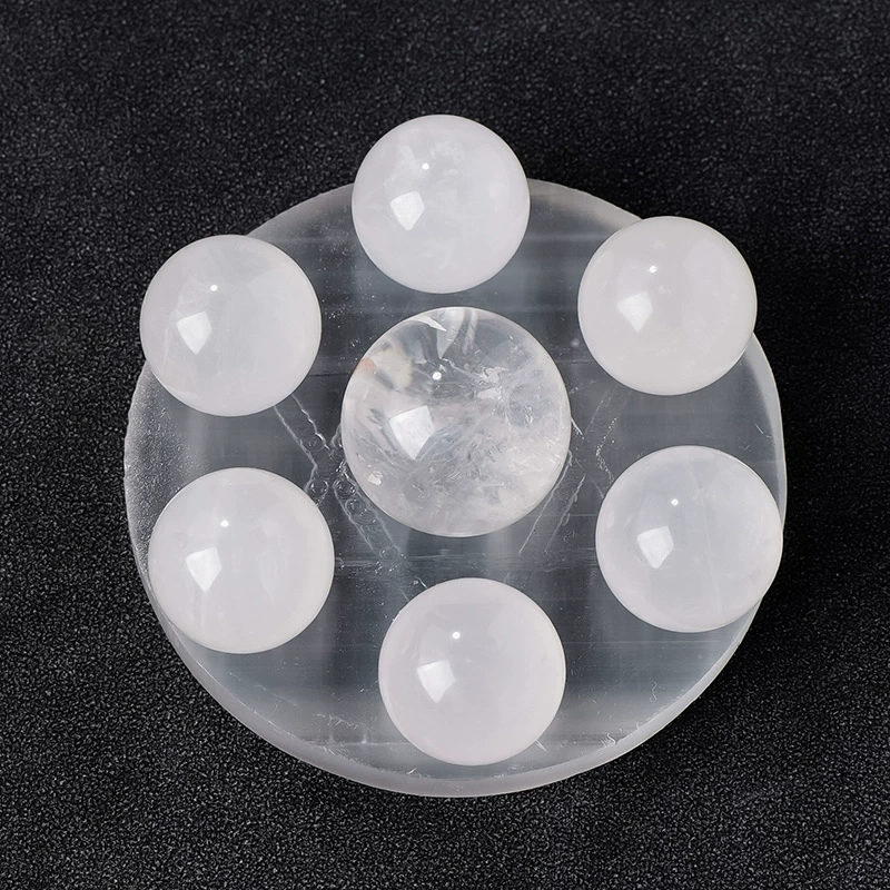 Natural crystal ball plaster base seven star array ornaments
