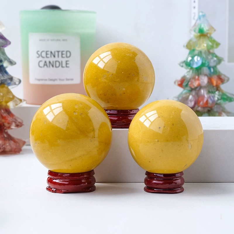 Natural yellow aventurine crystal ball ornaments crystal raw stone polished stone ball