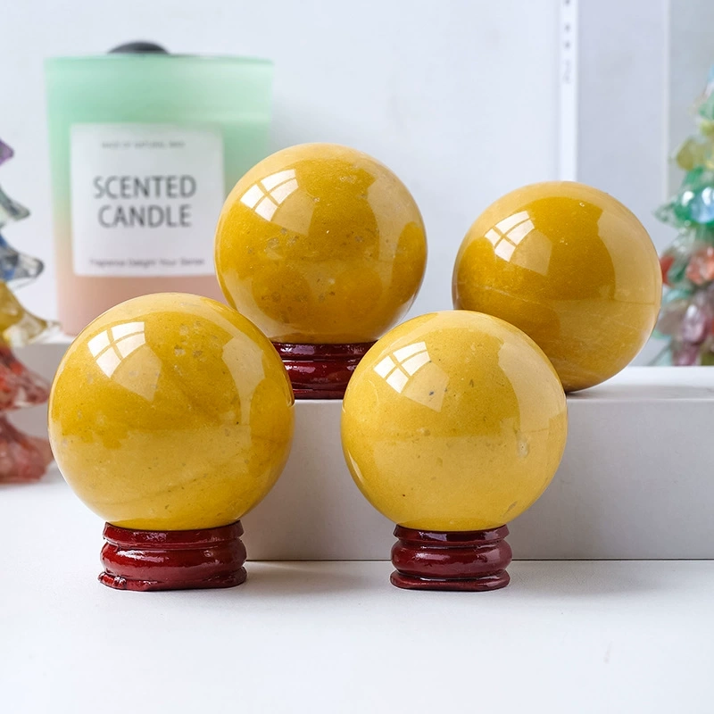 Natural yellow aventurine crystal ball ornaments crystal raw stone polished stone ball