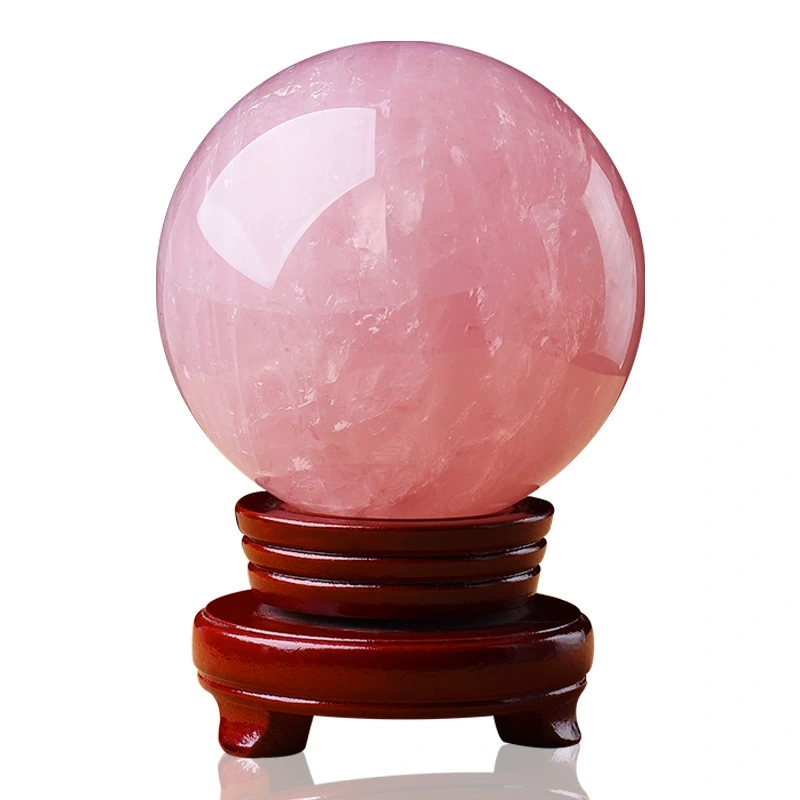 Natural Madagascar Rose Quartz Ball Home Desktop Decoration Ornaments