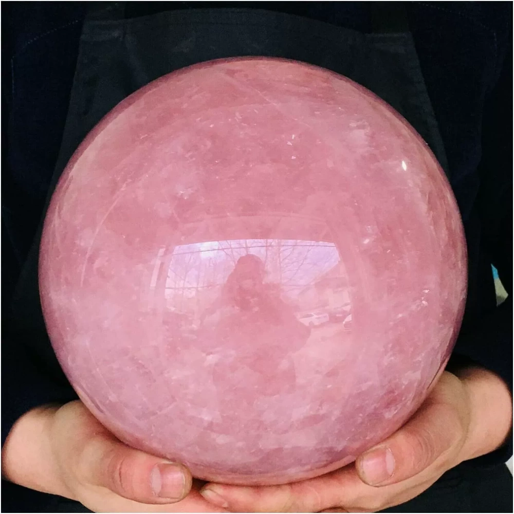 Natural Madagascar Rose Quartz Ball Home Desktop Decoration Ornaments