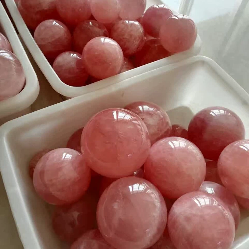 Natural Madagascar Rose Quartz Ball Home Desktop Decoration Ornaments