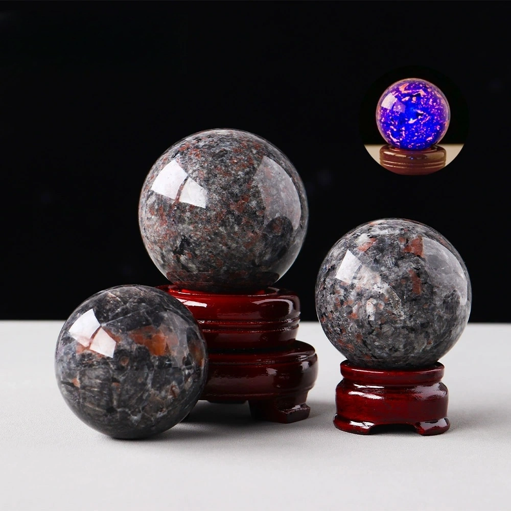 Natural mineral flame stone crystal ball ornaments