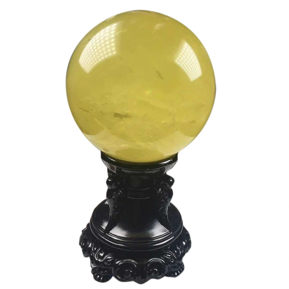 Natural yellow crystal ball round with base home decoration ornaments