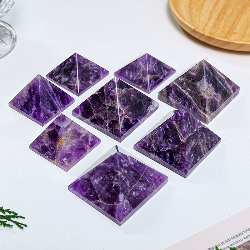 Natural Dream Amethyst Pyramid Ornaments Original Ore Four-Sided Tower