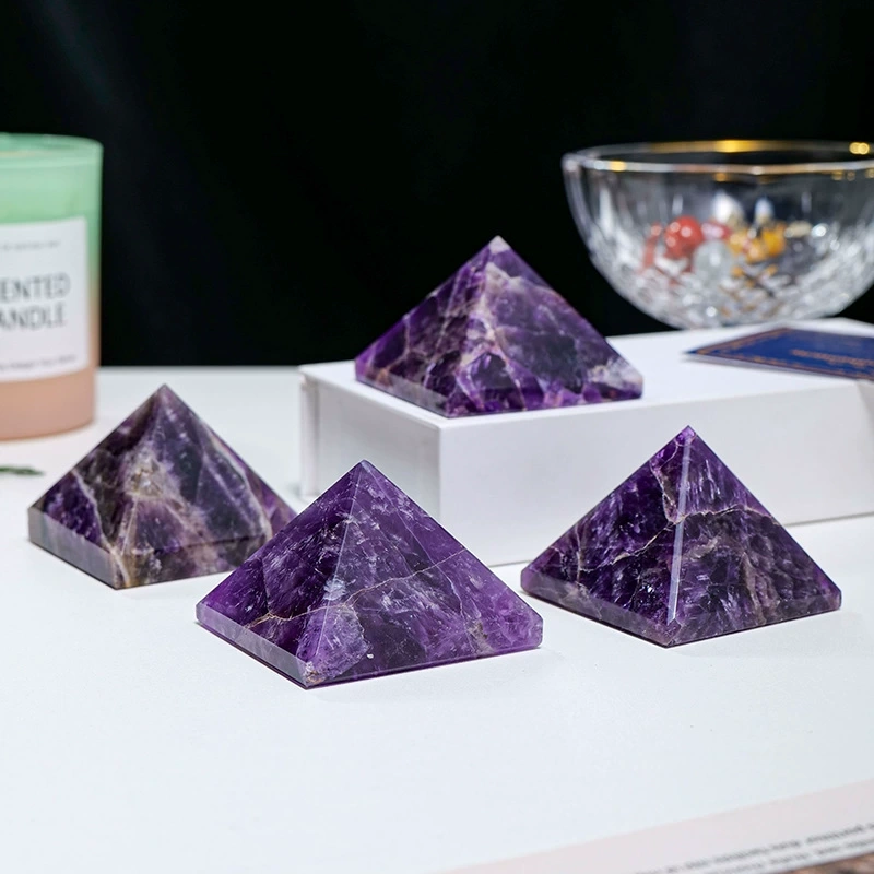 Natural Dream Amethyst Pyramid Ornaments Original Ore Four-Sided Tower