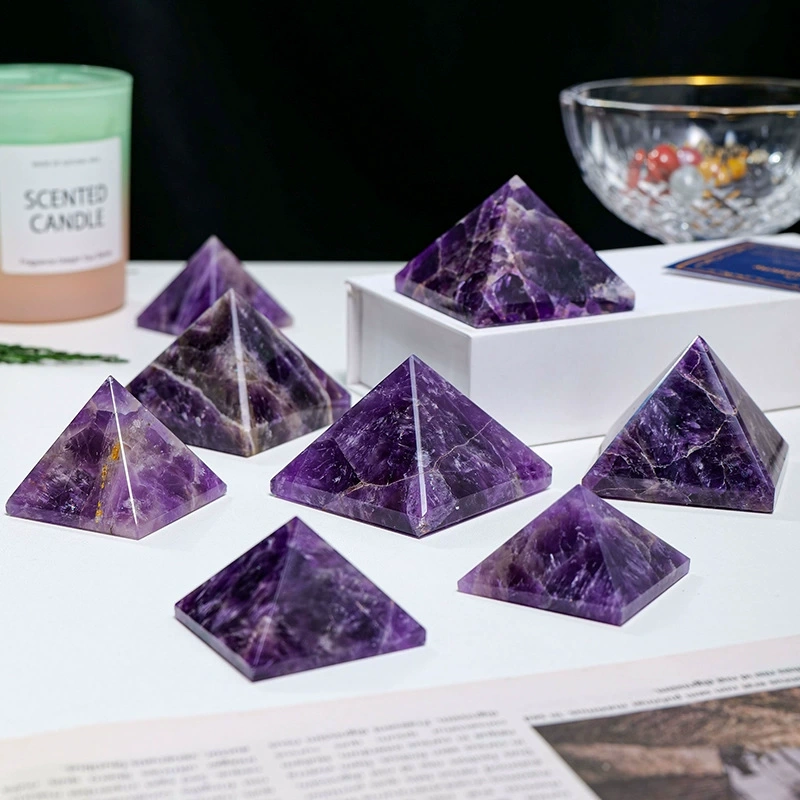 Natural Dream Amethyst Pyramid Ornaments Original Ore Four-Sided Tower