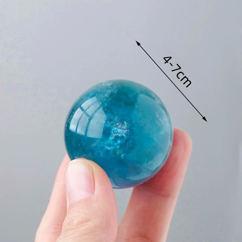 Natural crystal blue fluorite ball ornaments crystal raw stone polished