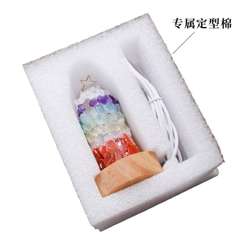 Natural seven-color crystal gravel Christmas night light ornaments