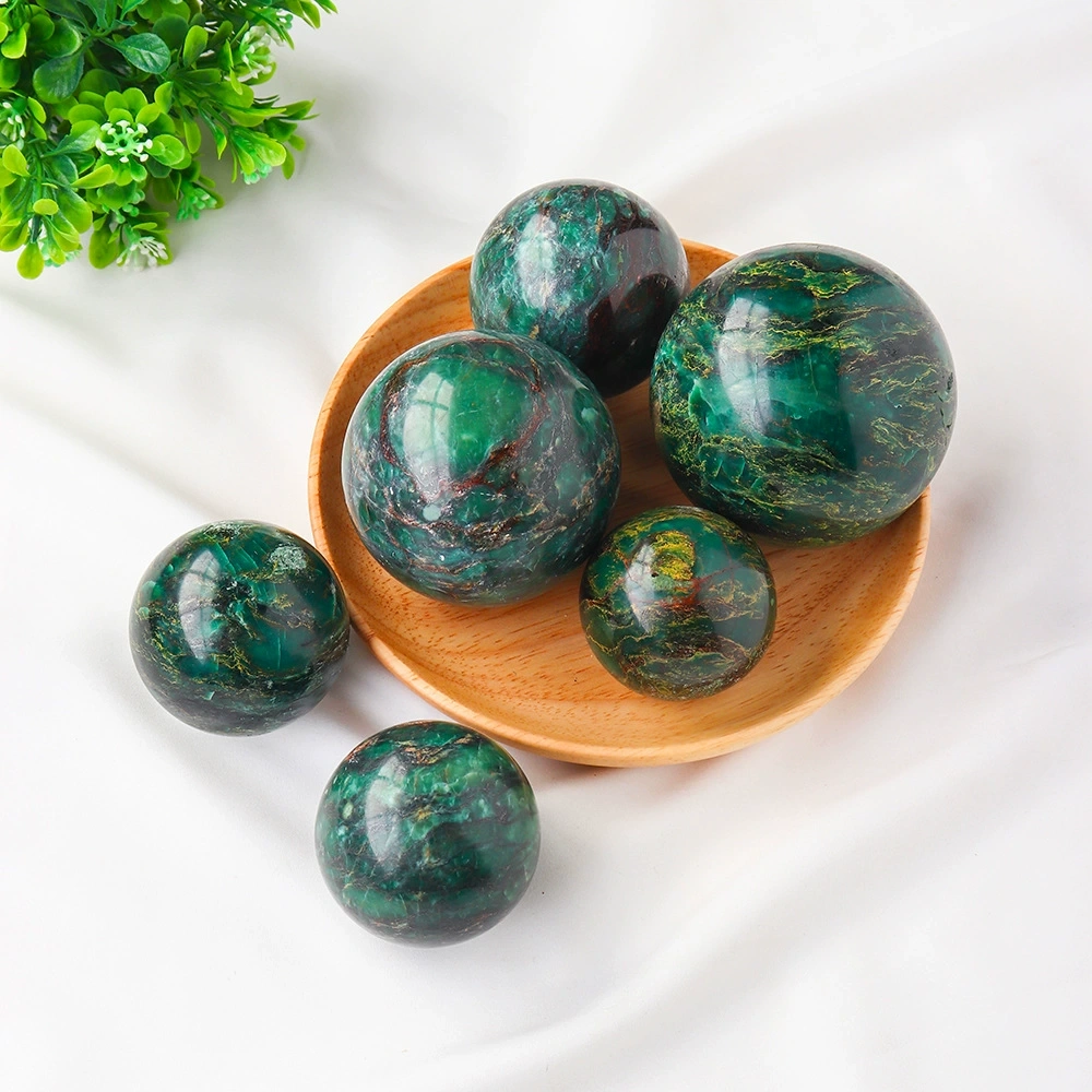 Natural crystal ore emerald ball rough stone polished ornaments